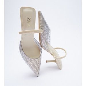 Zara Shimmery Slingback Heels